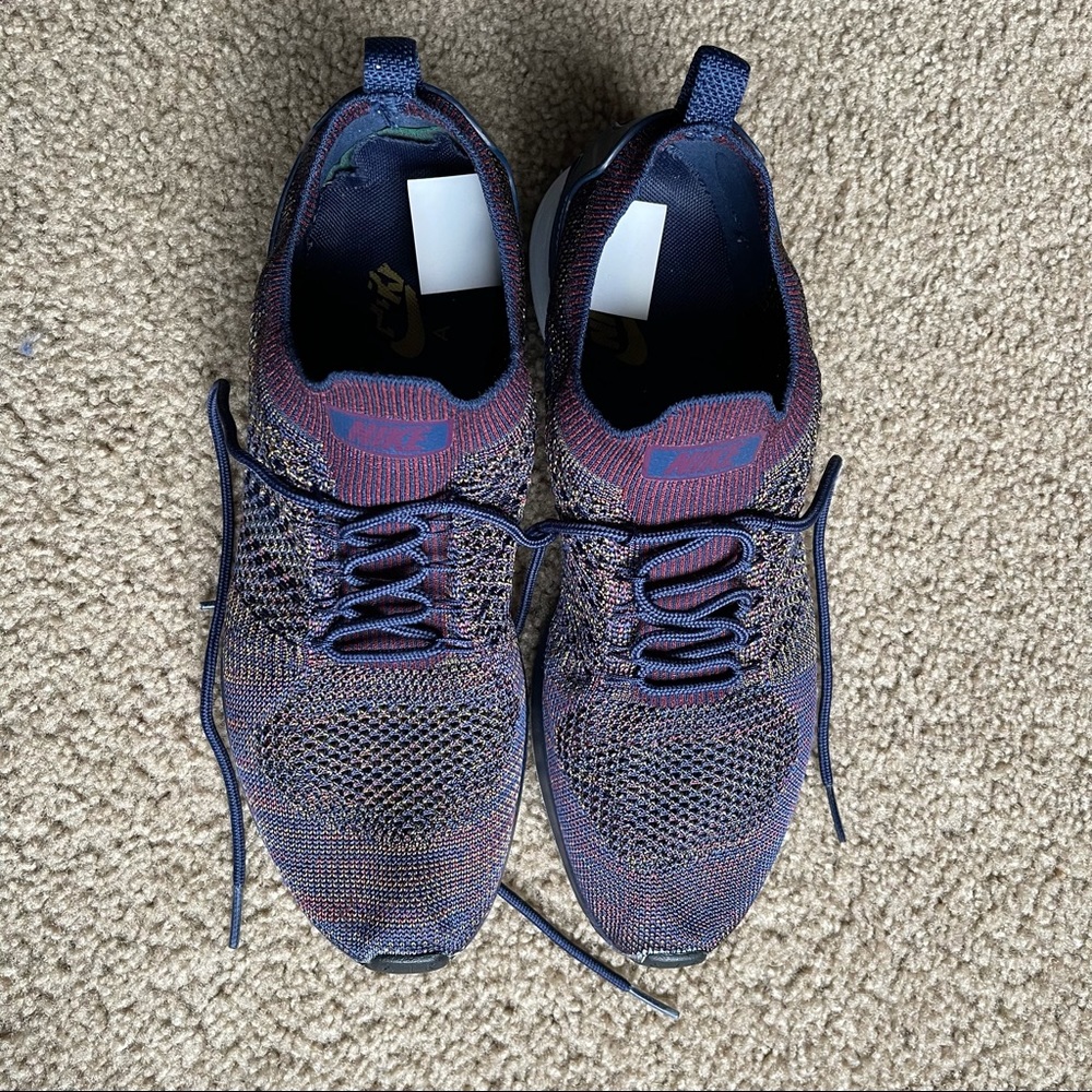 Nike Air Zoom Mariah Flyknit Racer Sz 9 In College Navy Bordeaux - Picture 9 of 11